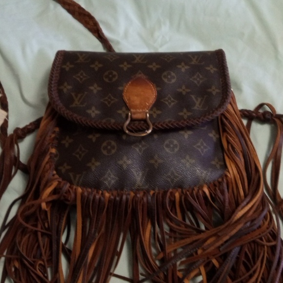 Legit Louis Vuitton Fringed Boho Brown Designer Crossbody Bag. Stamped 884LV - Picture 10 of 16